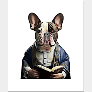 Reverend French Bulldog Pastor Frenchie Posters and Art